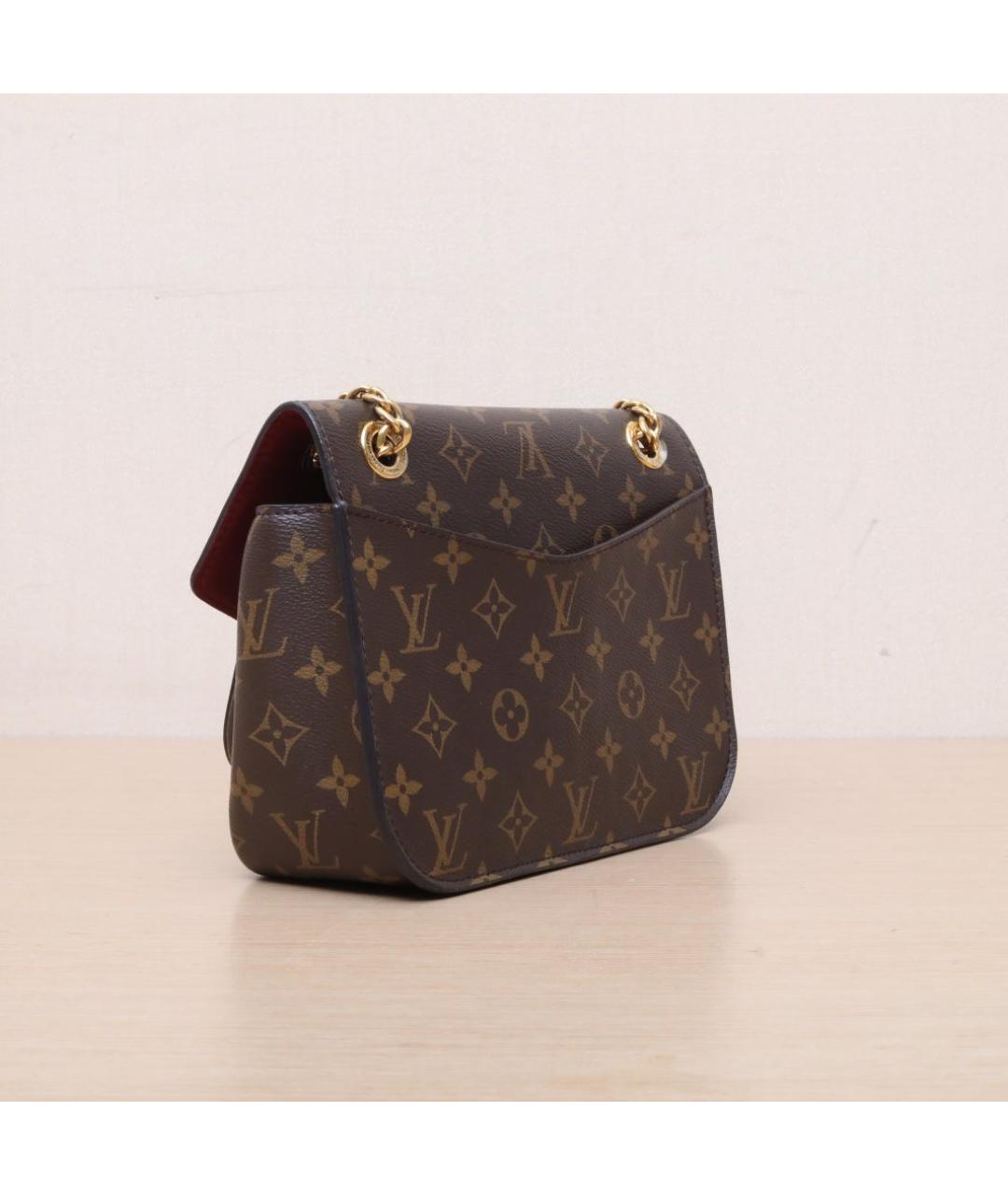 LOUIS VUITTON Коричневая кожаная сумка через плечо, фото 6
