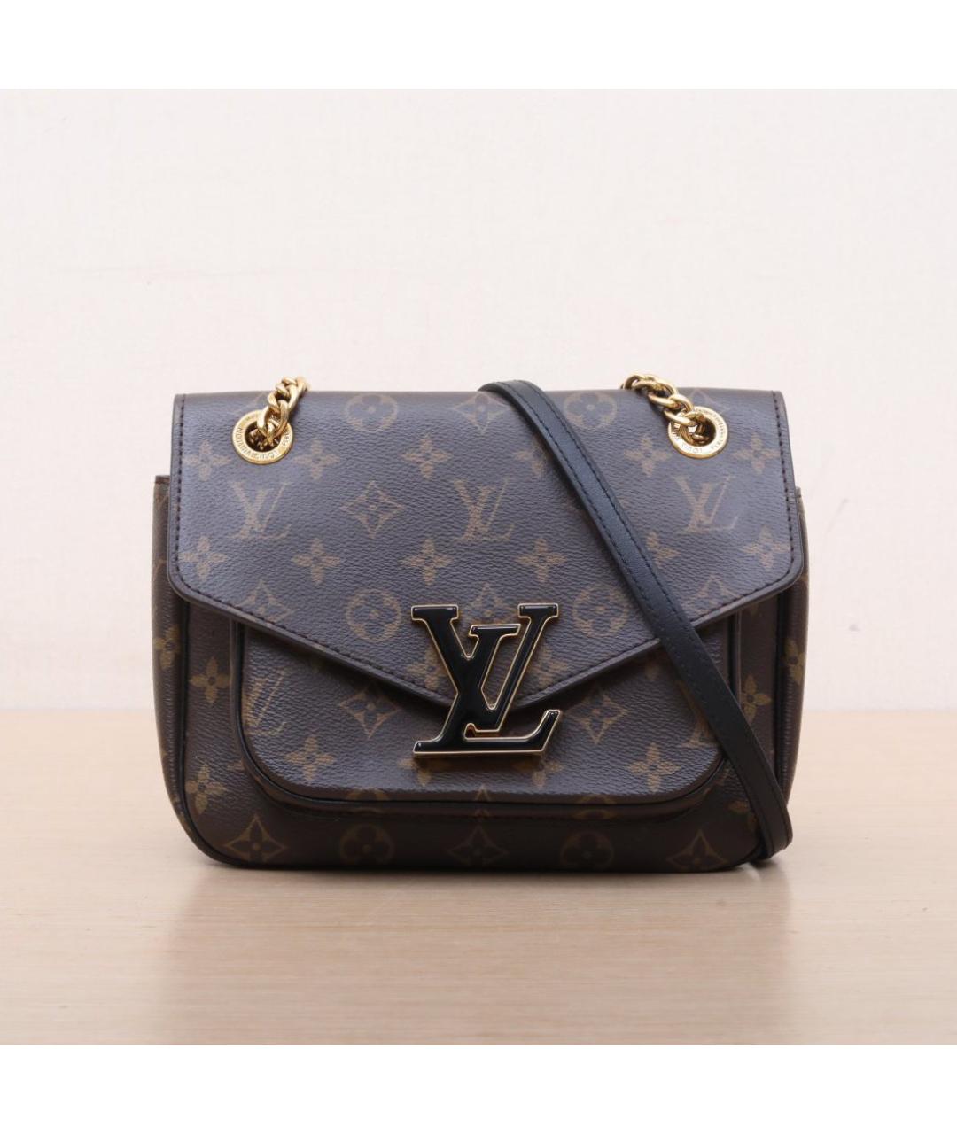 LOUIS VUITTON Коричневая кожаная сумка через плечо, фото 3
