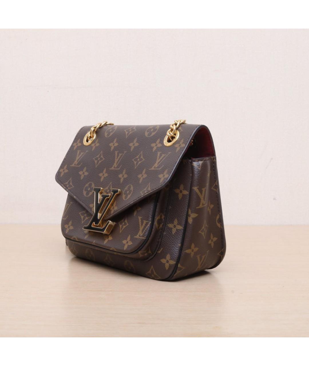 LOUIS VUITTON Коричневая кожаная сумка через плечо, фото 4
