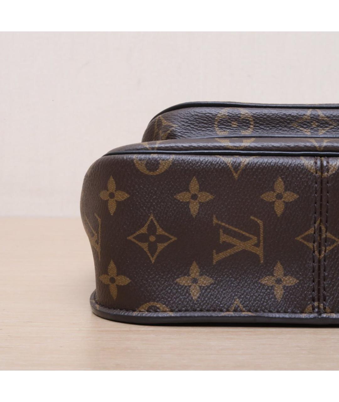 LOUIS VUITTON Коричневая кожаная сумка через плечо, фото 9