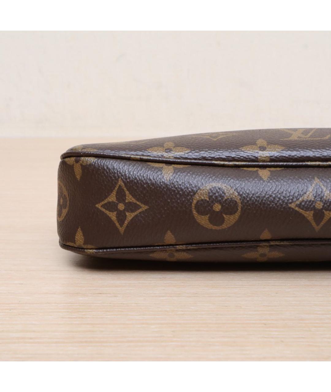 LOUIS VUITTON Коричневая кожаная сумка через плечо, фото 9