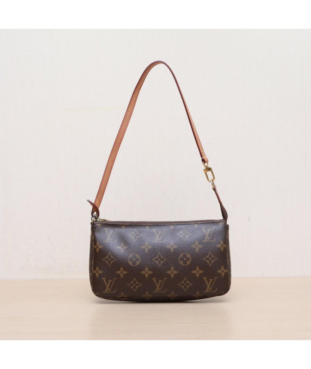 LOUIS VUITTON Коричневая кожаная сумка через плечо, фото 3