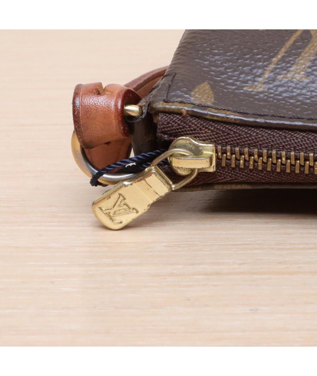 LOUIS VUITTON Коричневая кожаная сумка через плечо, фото 8