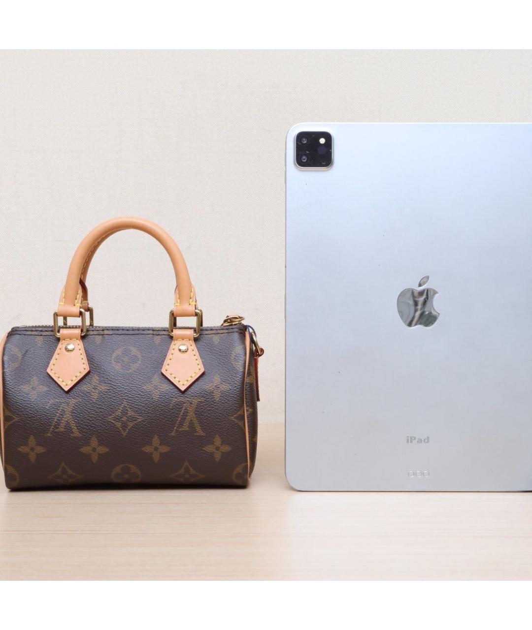 LOUIS VUITTON Коричневая кожаная сумка через плечо, фото 7