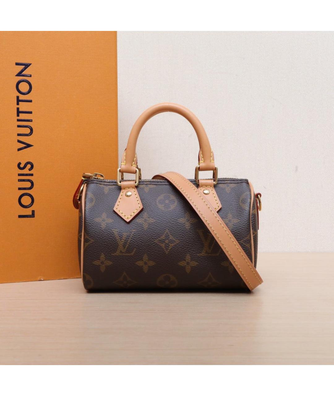 LOUIS VUITTON Коричневая кожаная сумка через плечо, фото 2