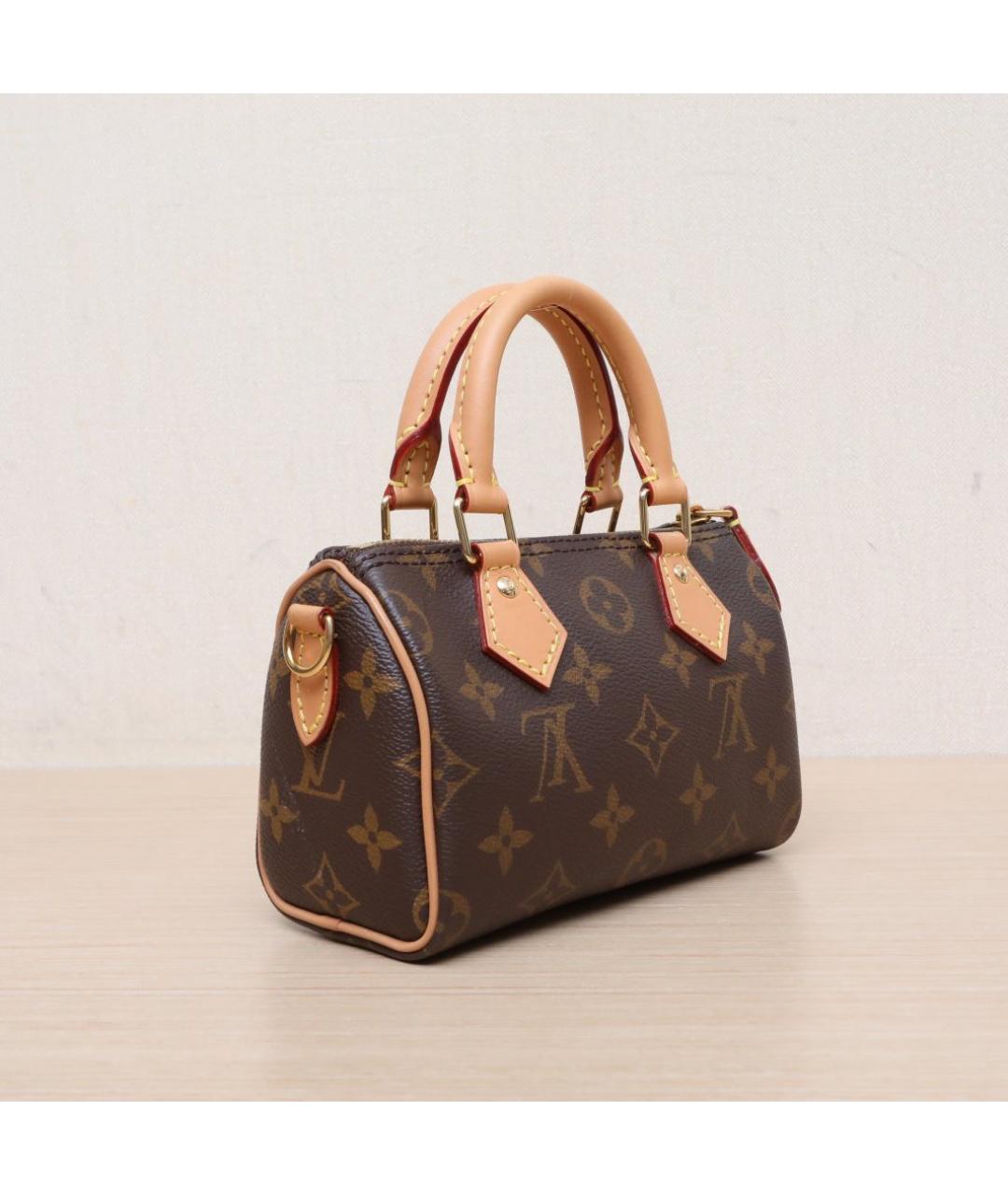 LOUIS VUITTON Коричневая кожаная сумка через плечо, фото 6