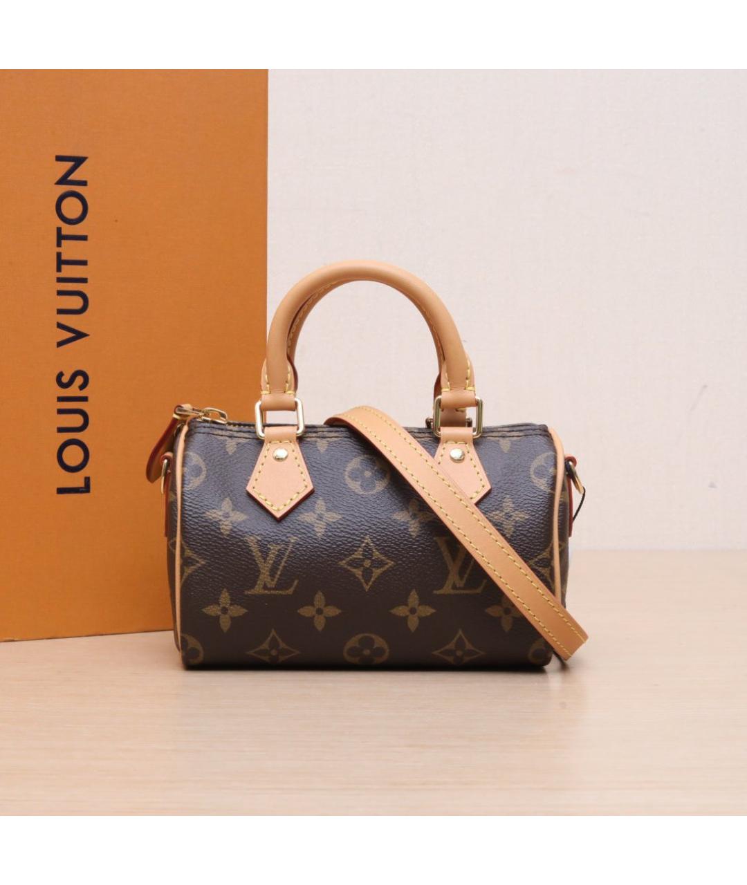 LOUIS VUITTON Коричневая кожаная сумка через плечо, фото 2
