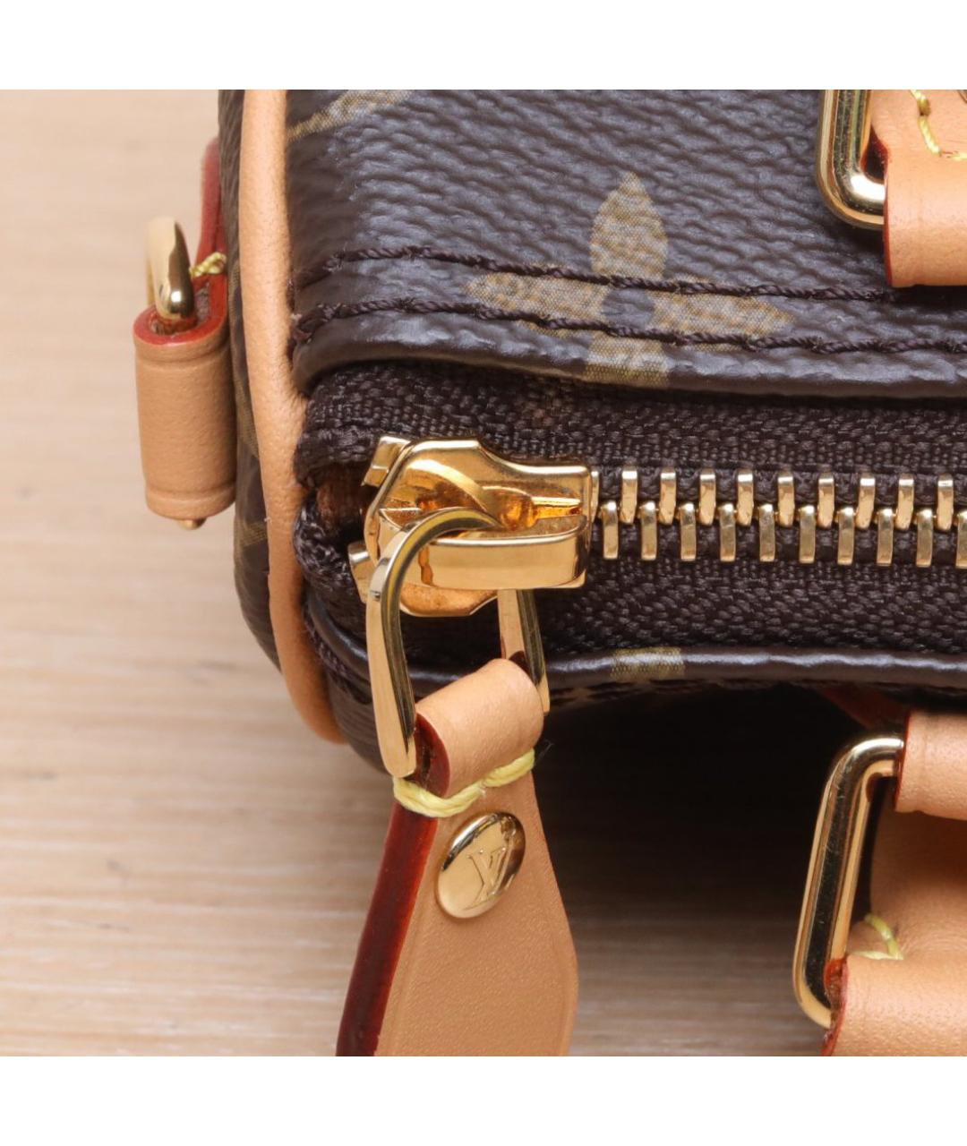 LOUIS VUITTON Коричневая кожаная сумка через плечо, фото 8