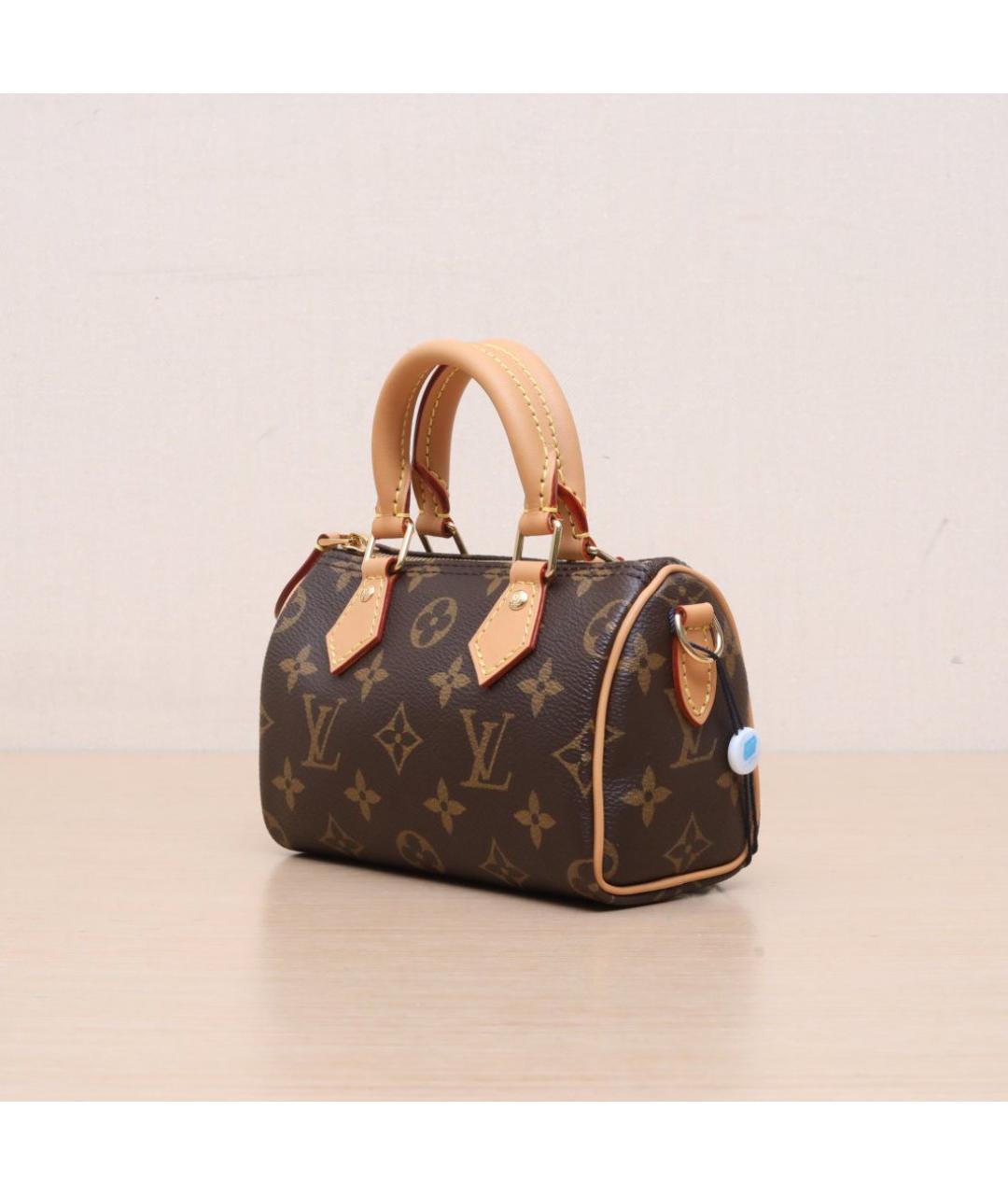 LOUIS VUITTON Коричневая кожаная сумка через плечо, фото 4