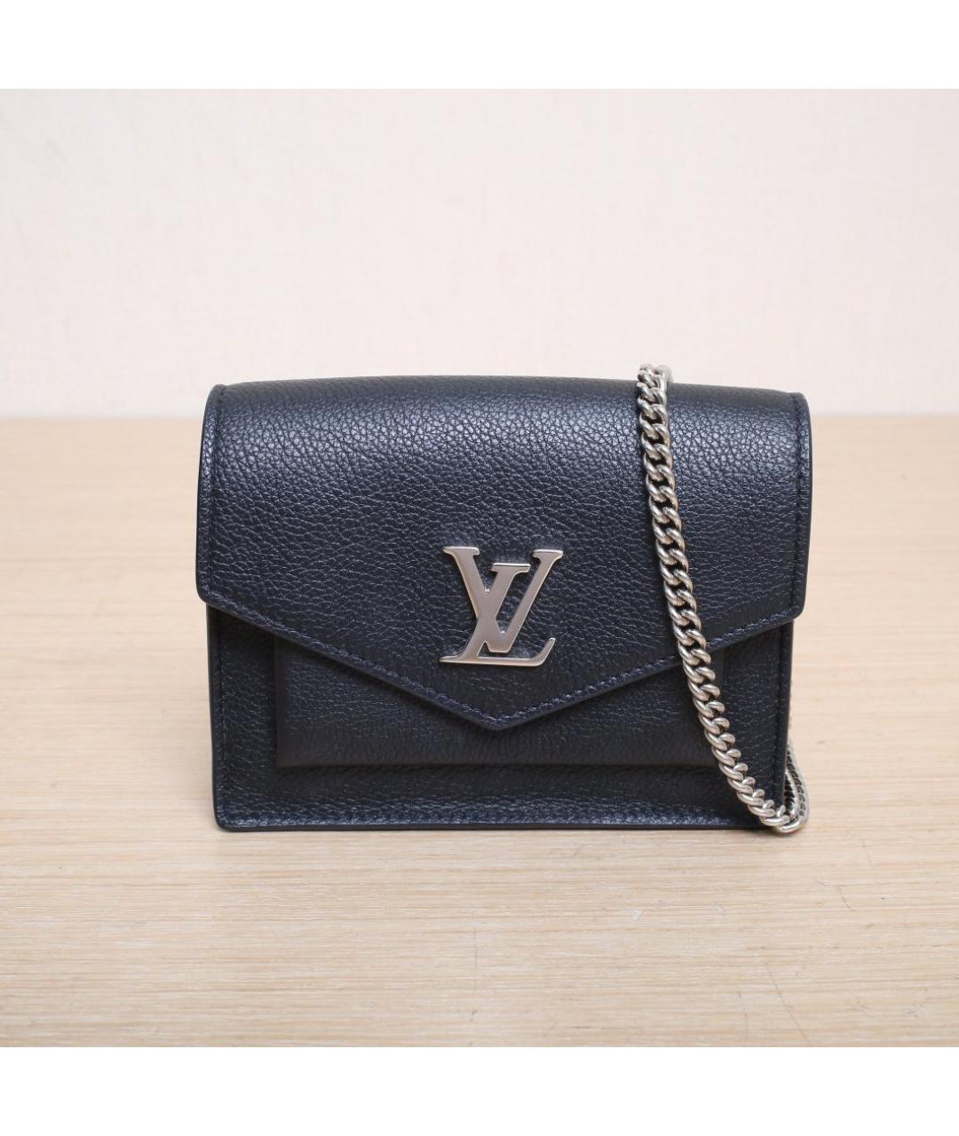 LOUIS VUITTON Черная кожаная сумка через плечо, фото 3