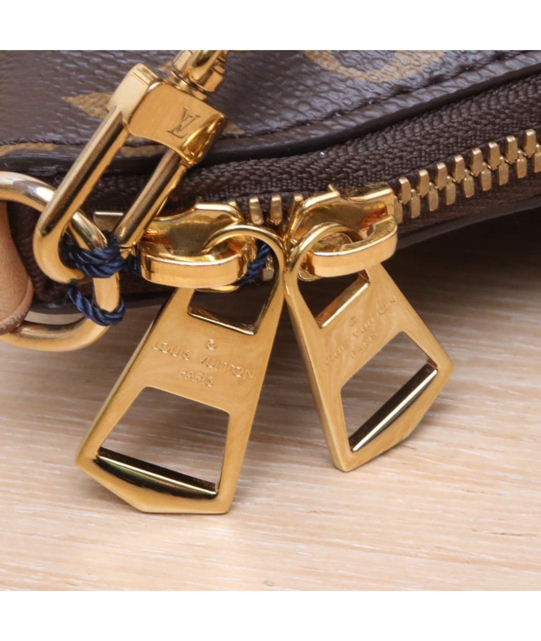 LOUIS VUITTON Коричневая кожаная сумка через плечо, фото 8