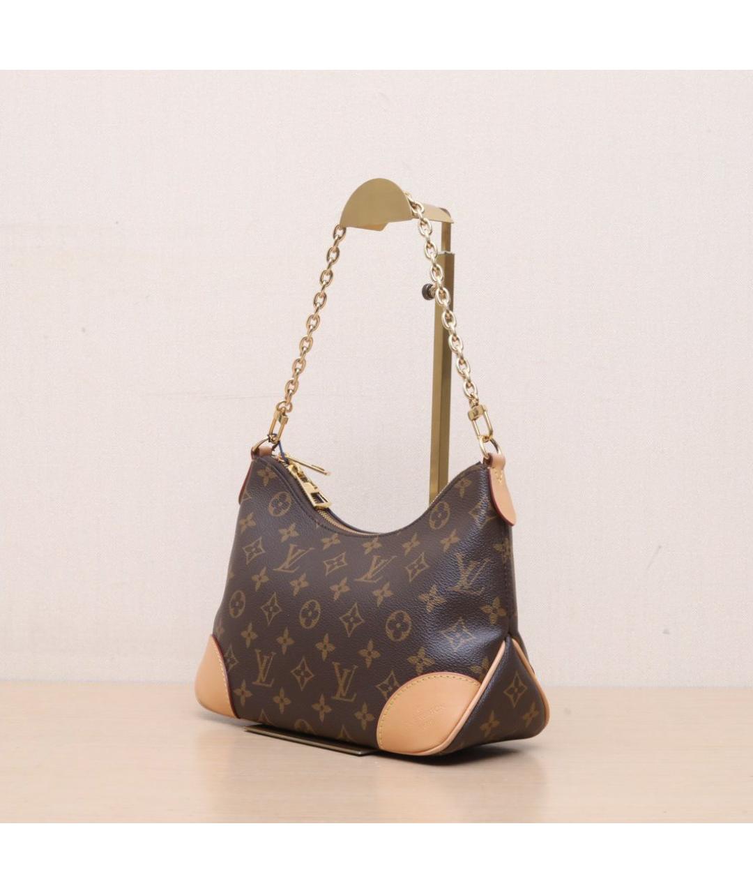 LOUIS VUITTON Коричневая кожаная сумка через плечо, фото 4