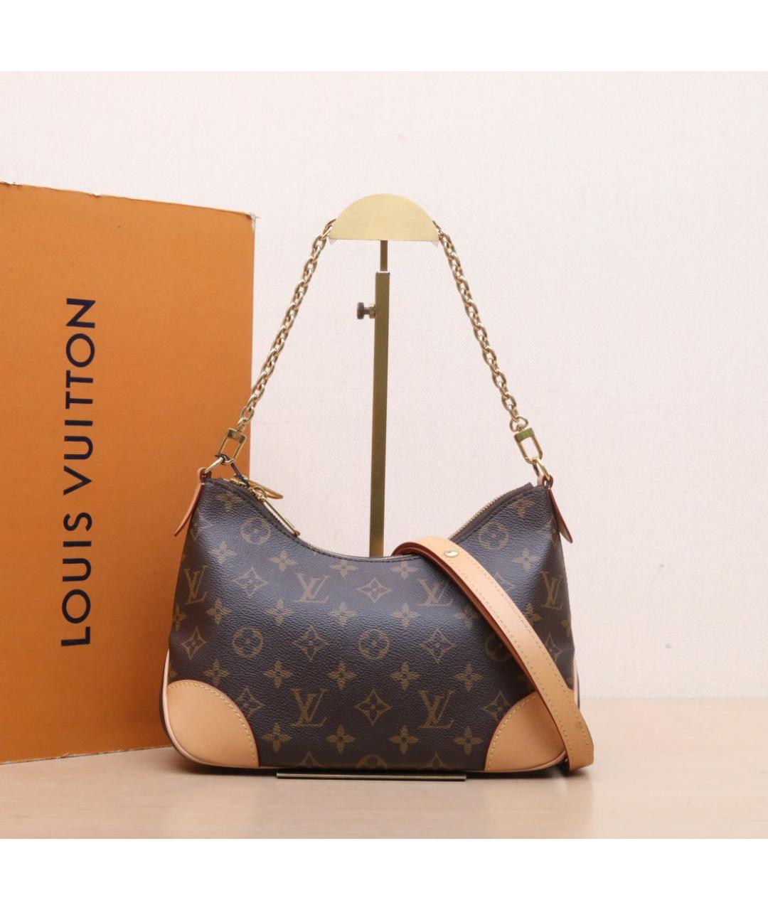 LOUIS VUITTON Коричневая кожаная сумка через плечо, фото 2