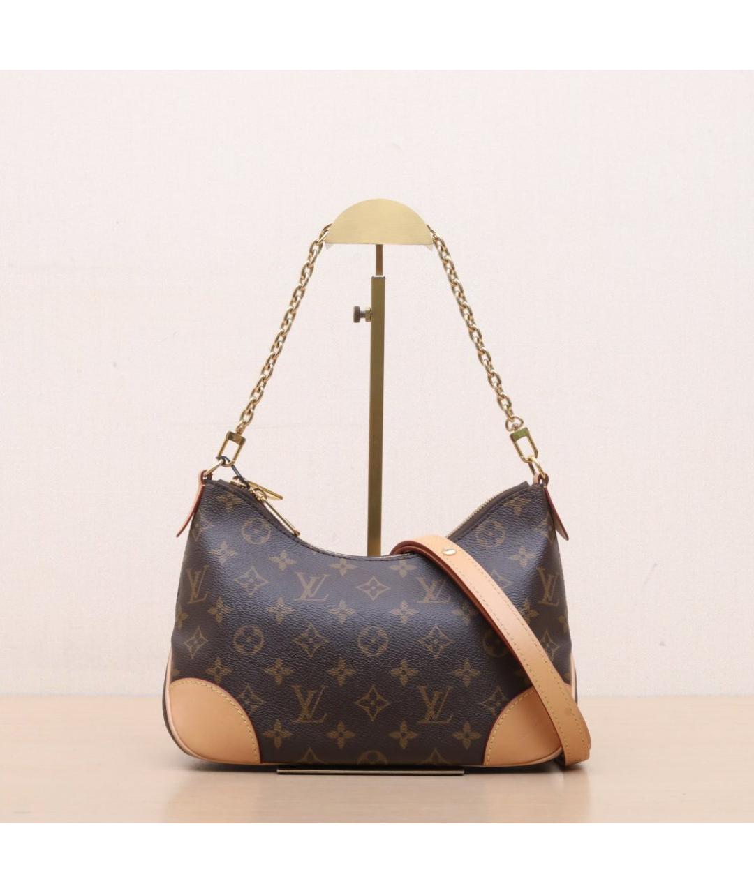 LOUIS VUITTON Коричневая кожаная сумка через плечо, фото 3