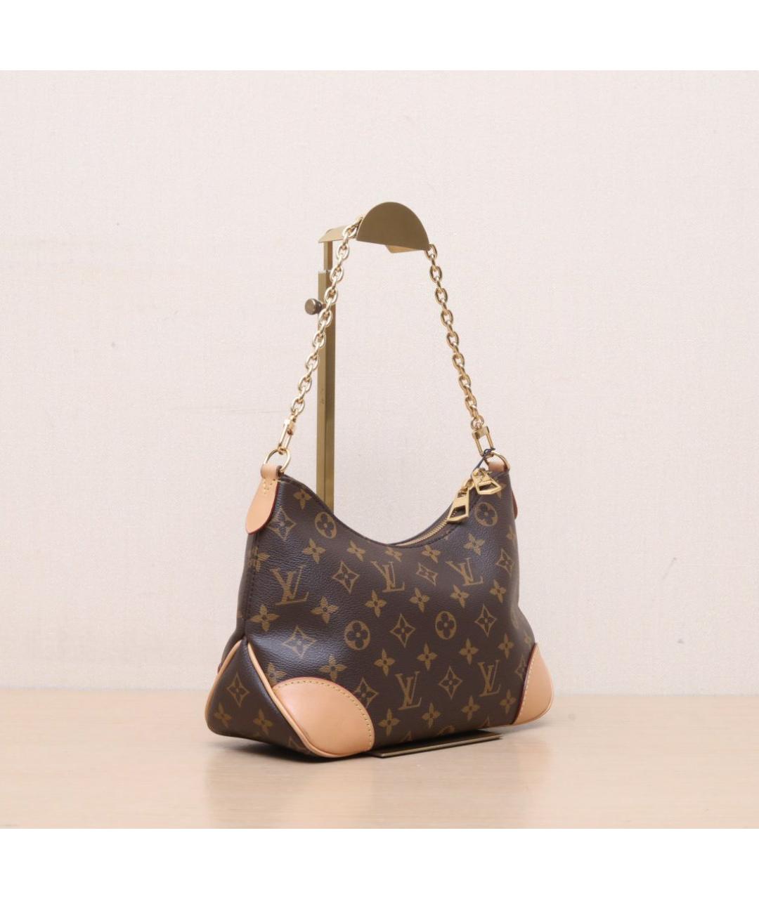 LOUIS VUITTON Коричневая кожаная сумка через плечо, фото 6