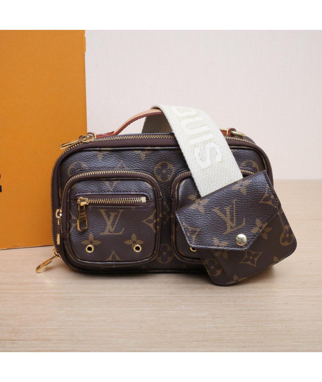 LOUIS VUITTON Коричневая кожаная сумка через плечо, фото 2