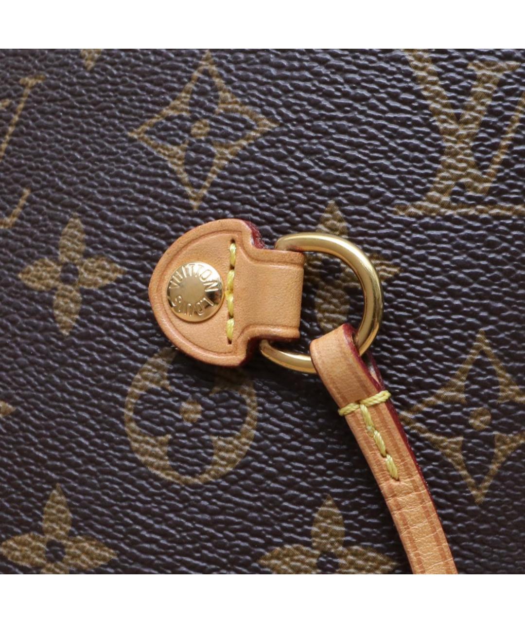 LOUIS VUITTON Коричневая кожаная сумка тоут, фото 8