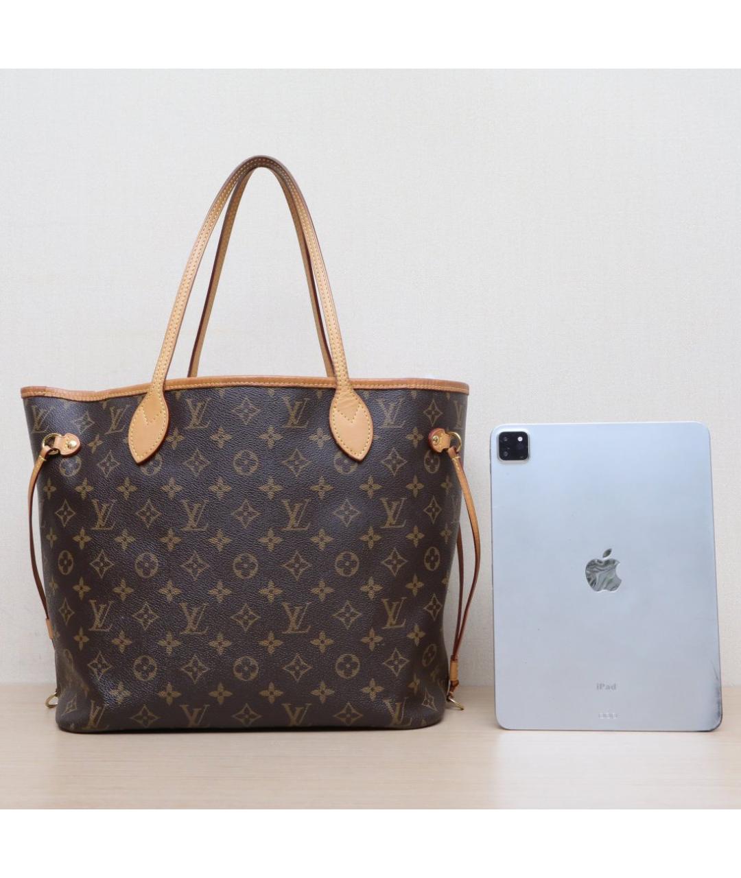 LOUIS VUITTON Коричневая кожаная сумка тоут, фото 7