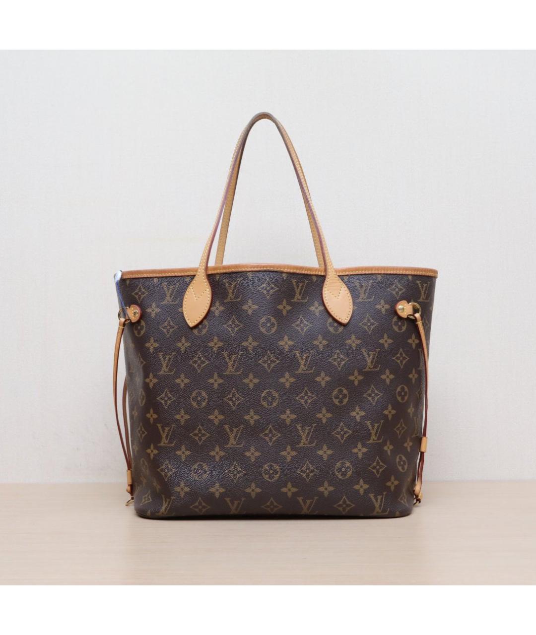 LOUIS VUITTON Коричневая кожаная сумка тоут, фото 3