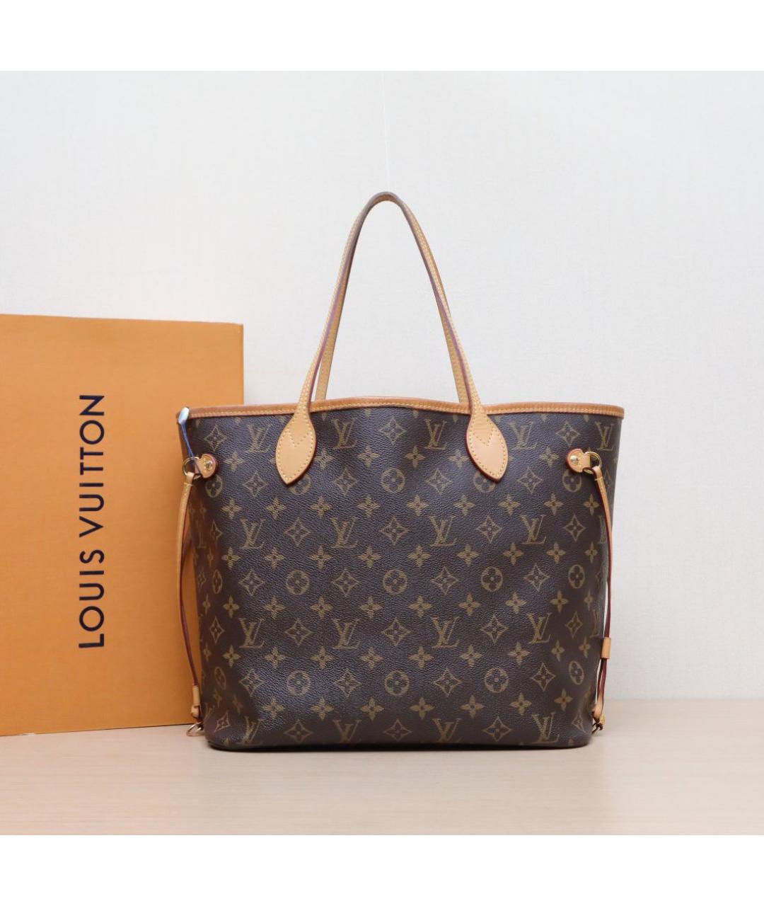 LOUIS VUITTON Коричневая кожаная сумка тоут, фото 2