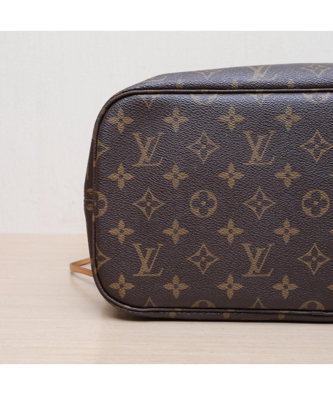 LOUIS VUITTON Коричневая кожаная сумка тоут, фото 9