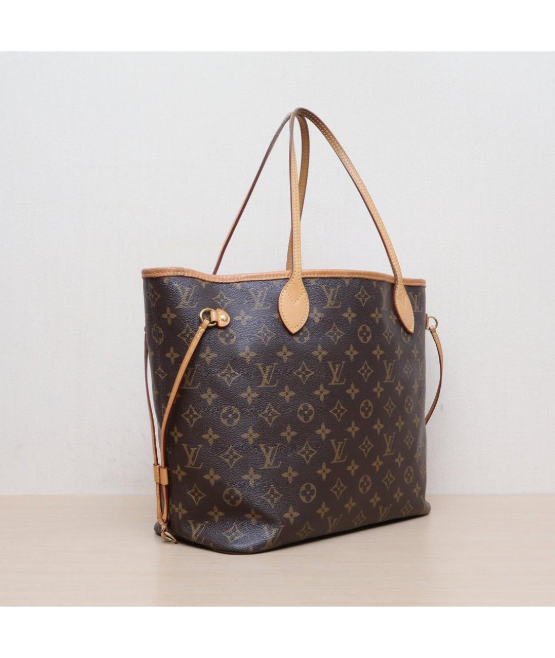 LOUIS VUITTON Коричневая кожаная сумка тоут, фото 6