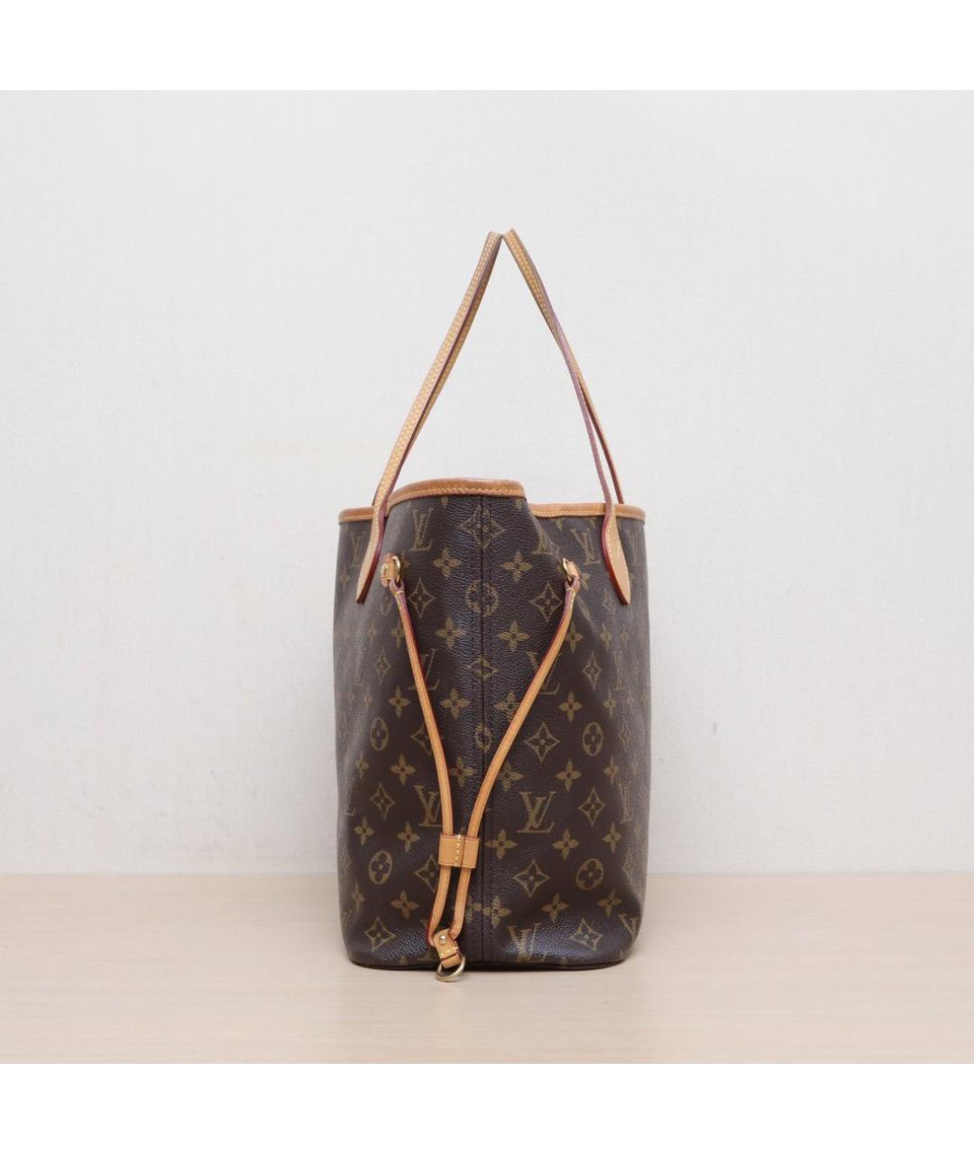 LOUIS VUITTON Коричневая кожаная сумка тоут, фото 5