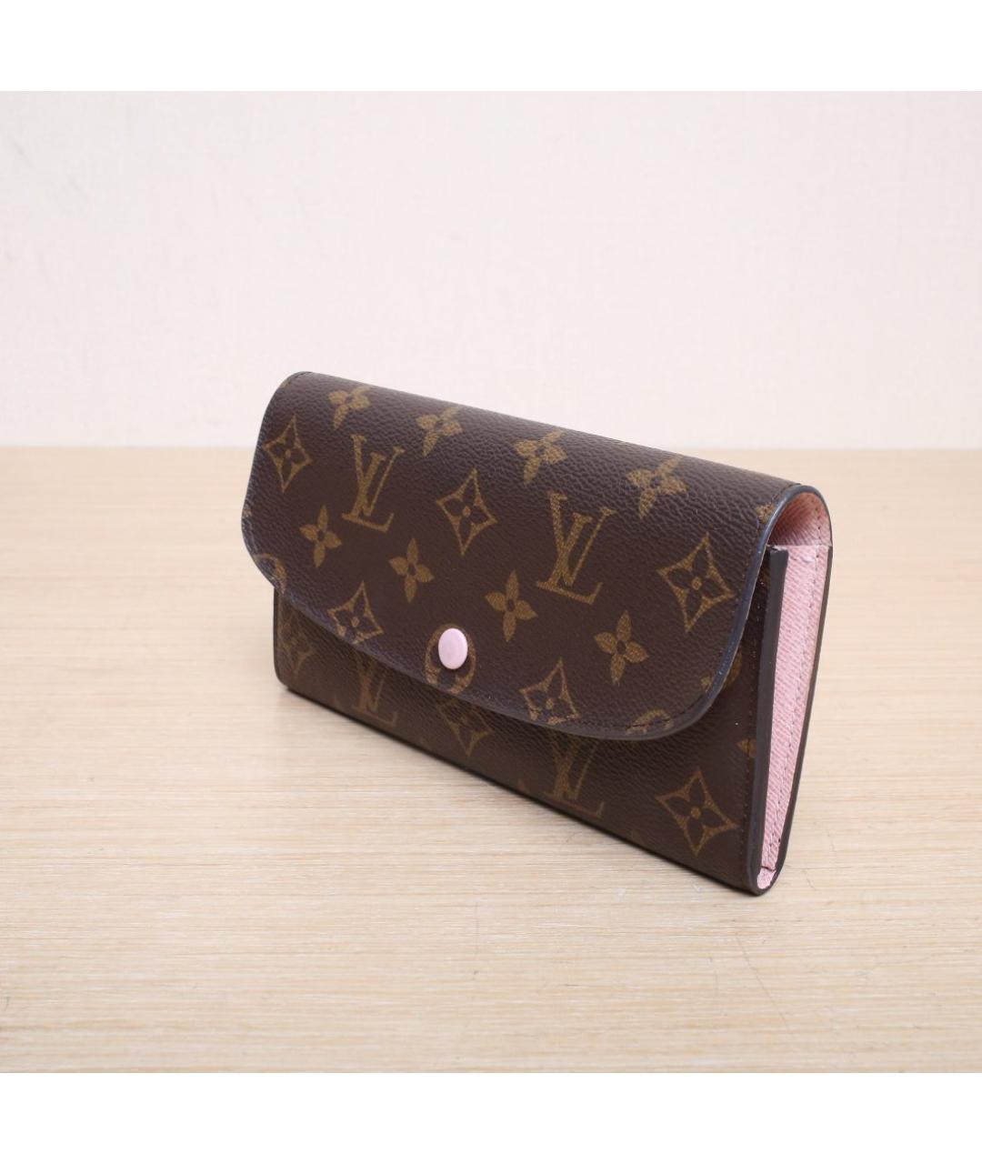 LOUIS VUITTON Коричневый кожаный кошелек, фото 4