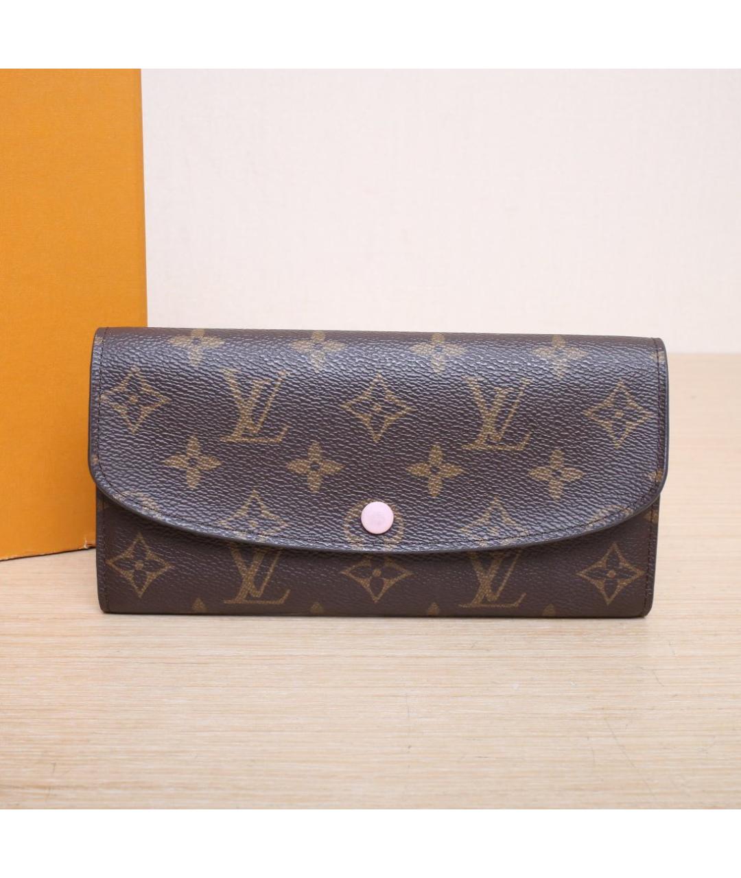 LOUIS VUITTON Коричневый кожаный кошелек, фото 2