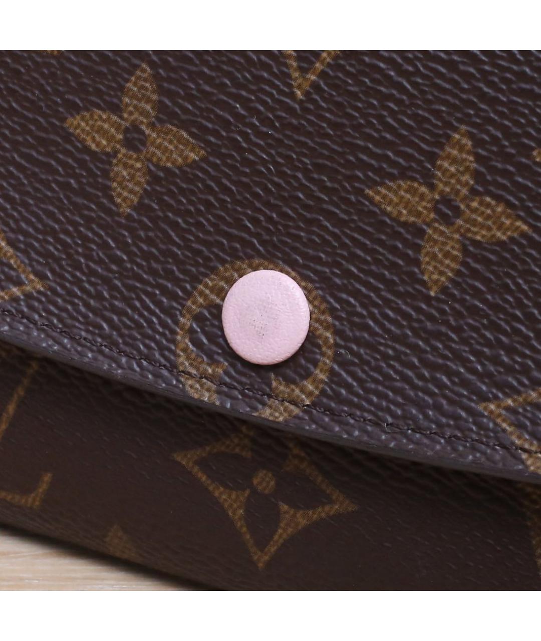 LOUIS VUITTON Коричневый кожаный кошелек, фото 8