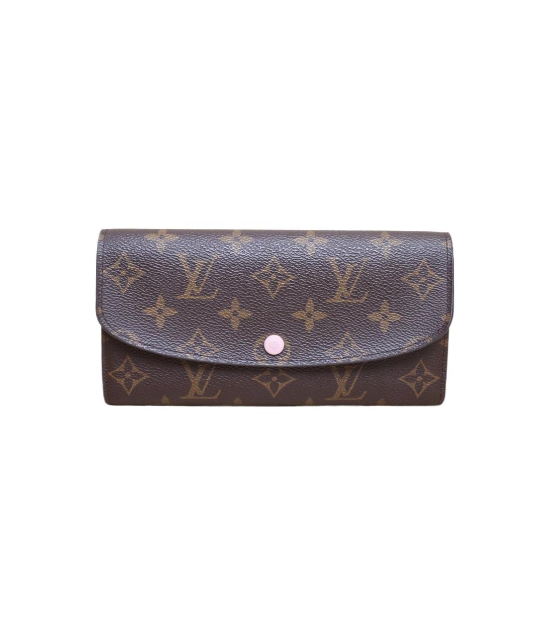 LOUIS VUITTON Коричневый кожаный кошелек, фото 1