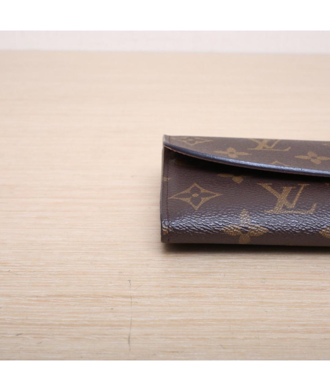 LOUIS VUITTON Коричневый кожаный кошелек, фото 9