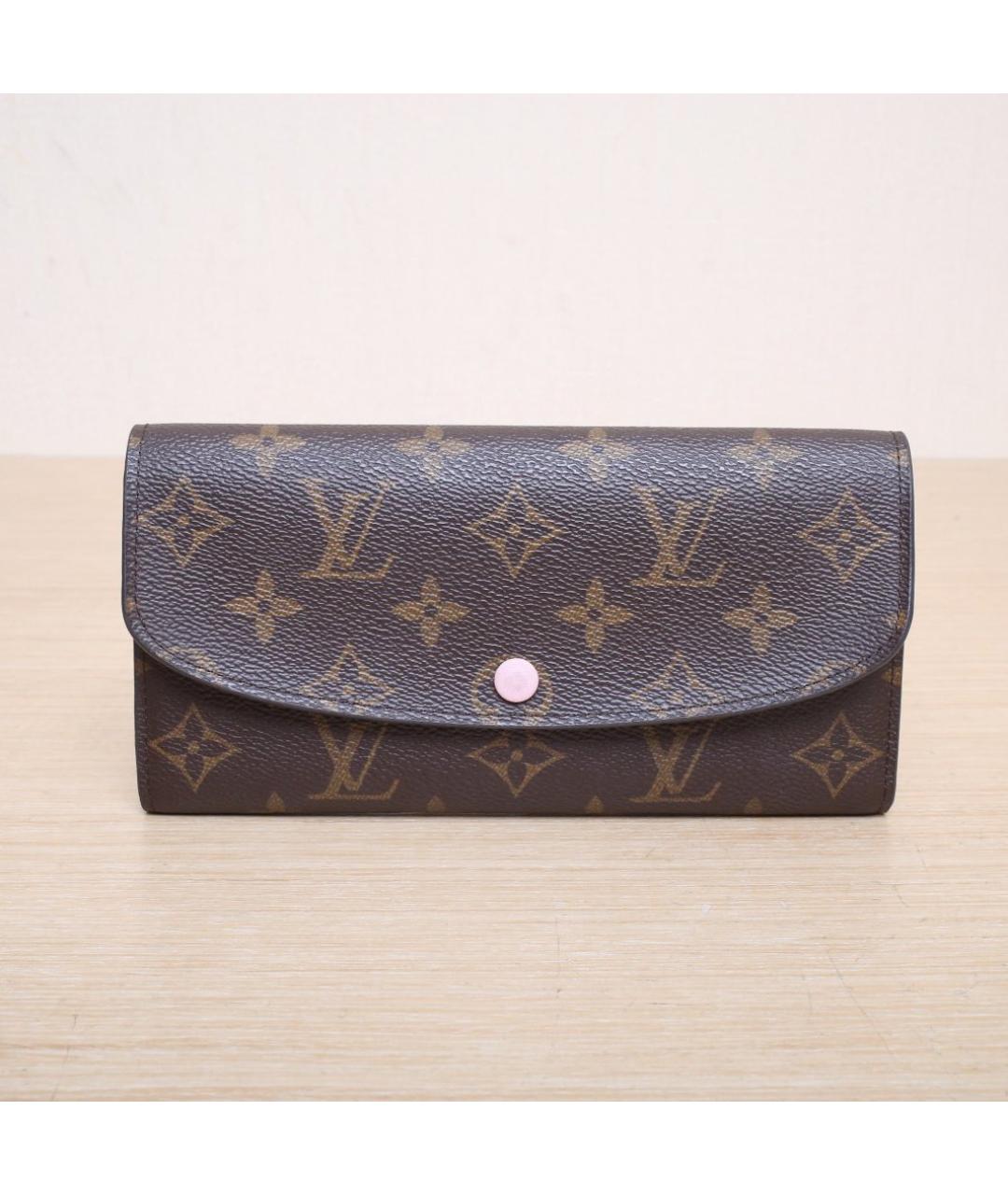 LOUIS VUITTON Коричневый кожаный кошелек, фото 3