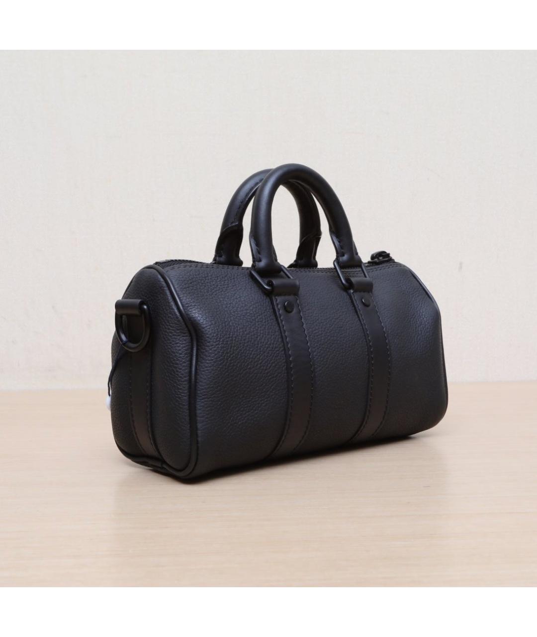 LOUIS VUITTON Черная кожаная сумка через плечо, фото 6