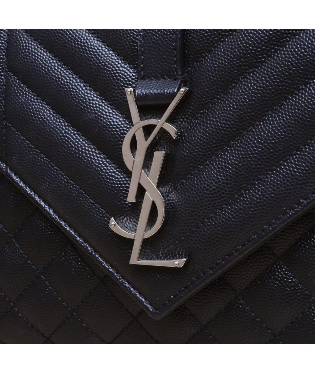 SAINT LAURENT Черная кожаная сумка через плечо, фото 8