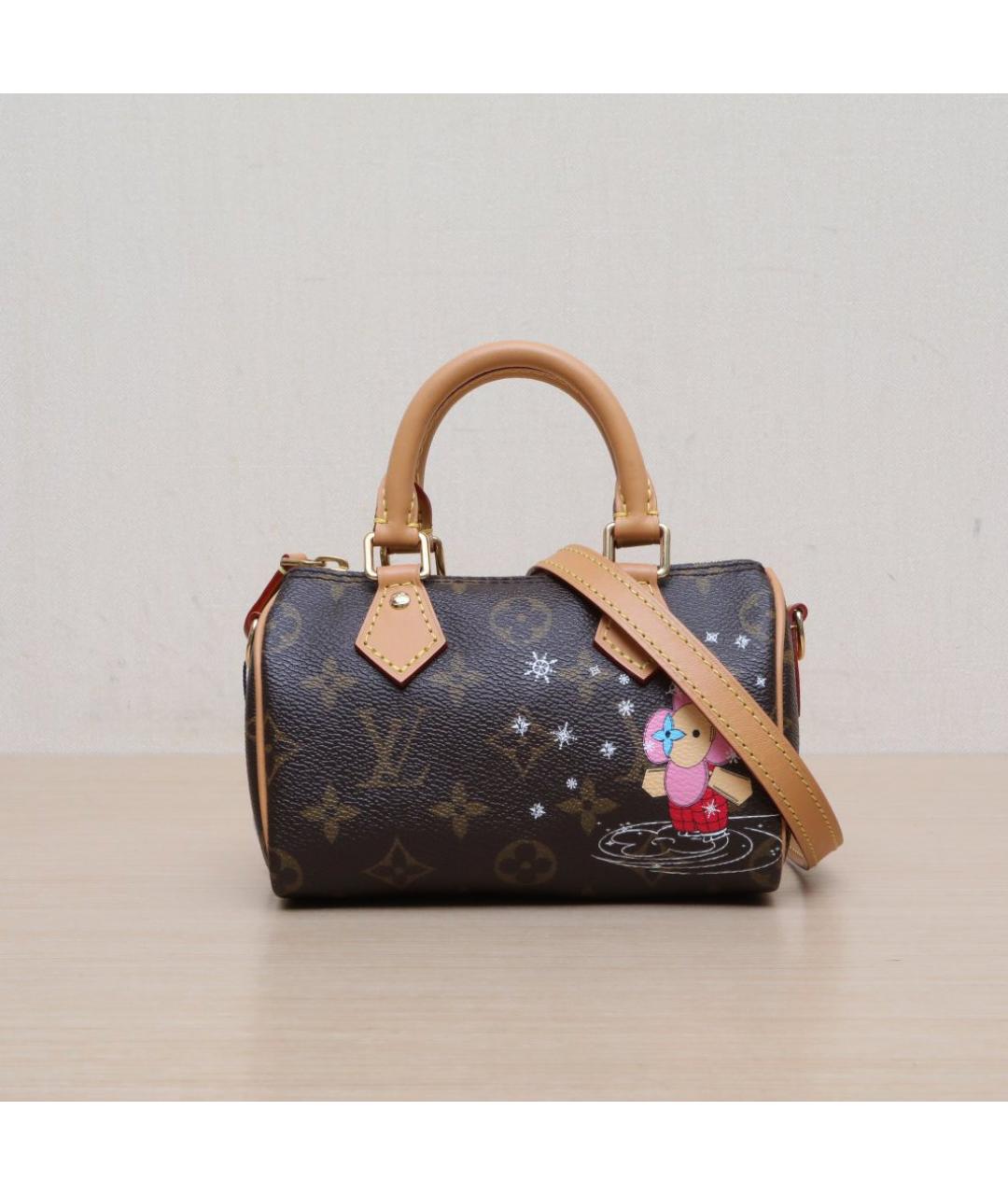 LOUIS VUITTON Коричневая кожаная сумка через плечо, фото 3