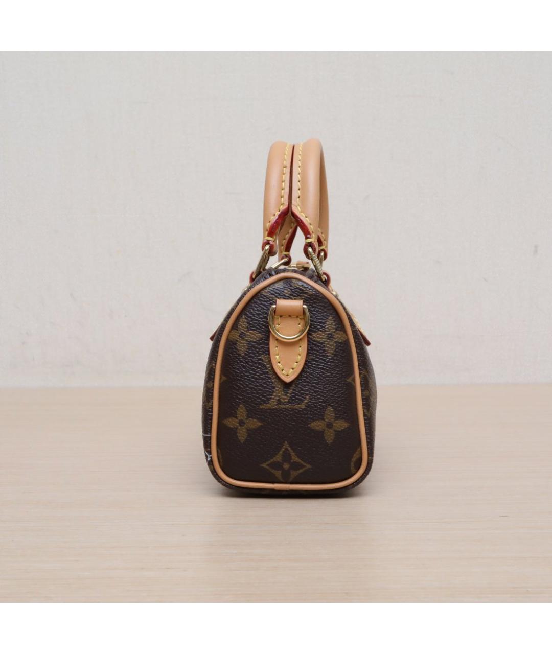 LOUIS VUITTON Коричневая кожаная сумка через плечо, фото 5