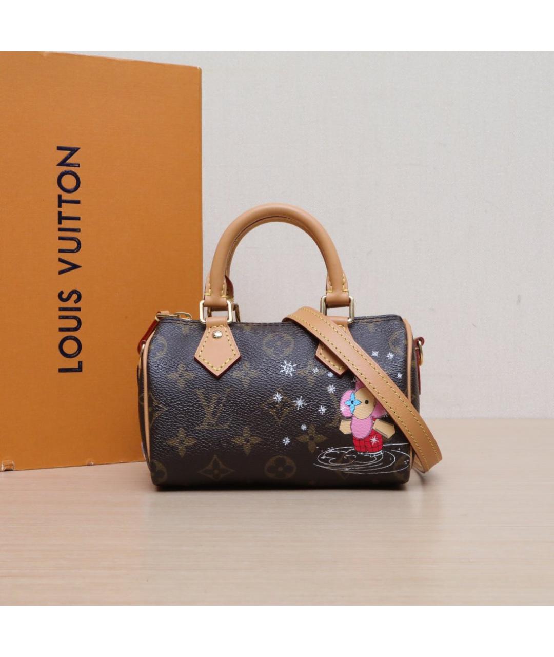 LOUIS VUITTON Коричневая кожаная сумка через плечо, фото 2