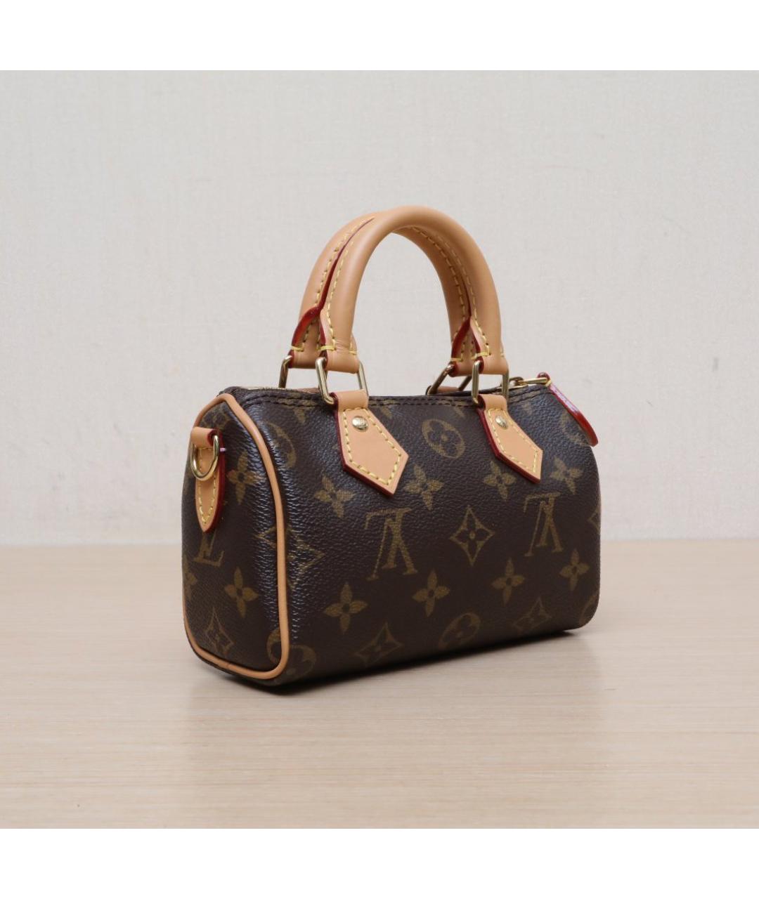 LOUIS VUITTON Коричневая кожаная сумка через плечо, фото 6