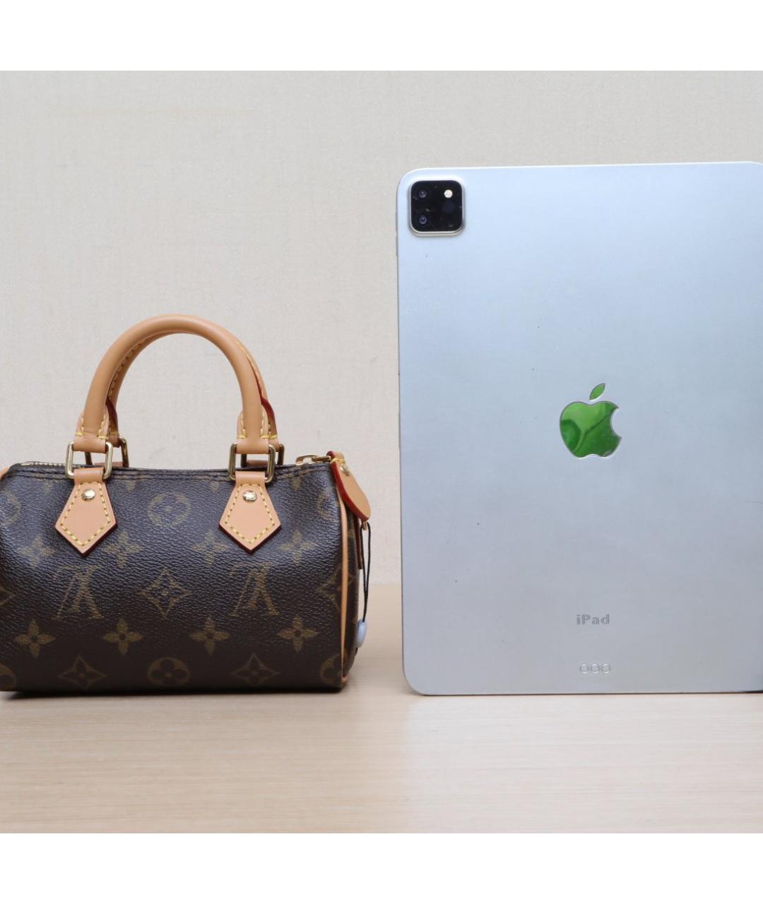 LOUIS VUITTON Коричневая кожаная сумка через плечо, фото 7