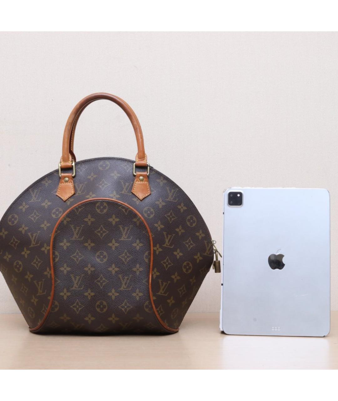 LOUIS VUITTON Коричневая кожаная сумка тоут, фото 7