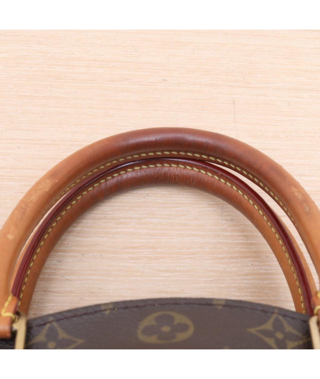 LOUIS VUITTON Коричневая кожаная сумка тоут, фото 9