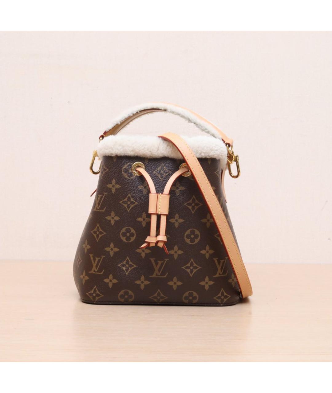 LOUIS VUITTON Коричневая кожаная сумка через плечо, фото 3