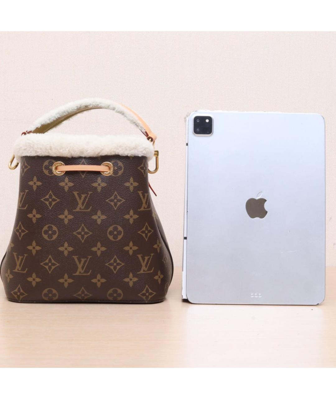 LOUIS VUITTON Коричневая кожаная сумка через плечо, фото 7
