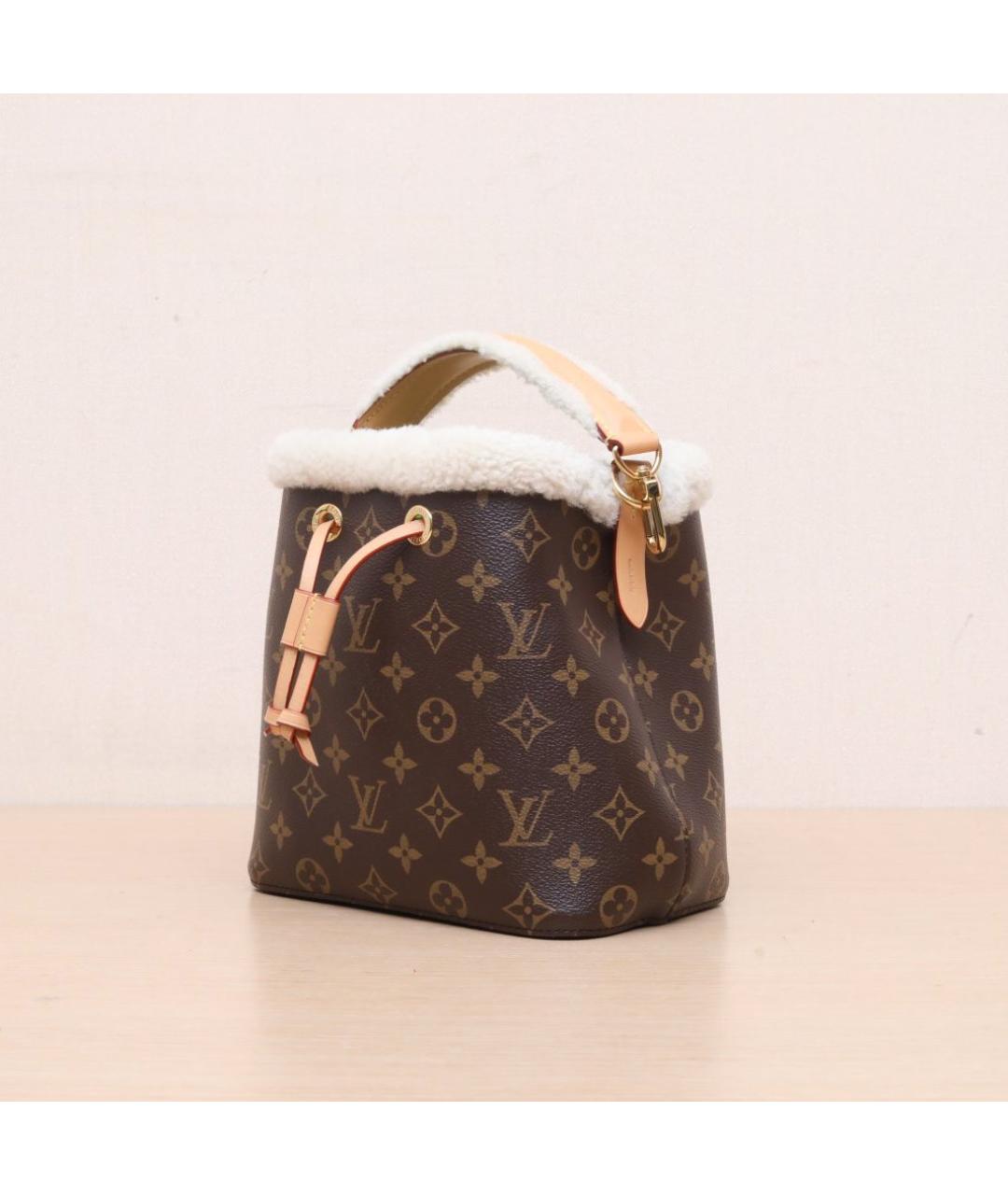 LOUIS VUITTON Коричневая кожаная сумка через плечо, фото 4