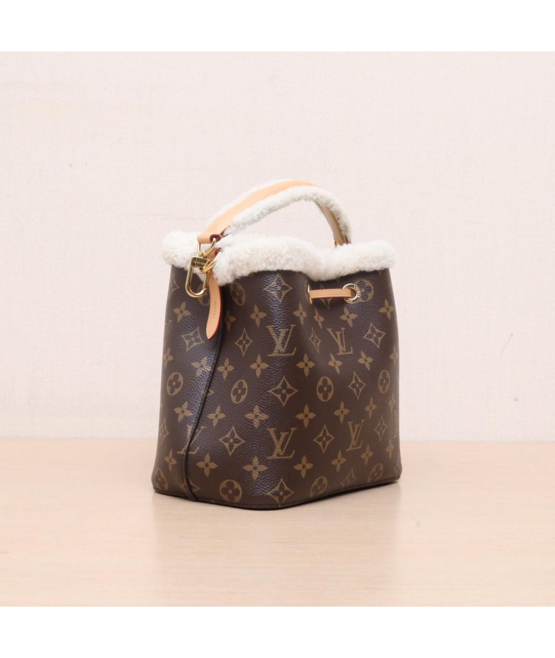 LOUIS VUITTON Коричневая кожаная сумка через плечо, фото 6
