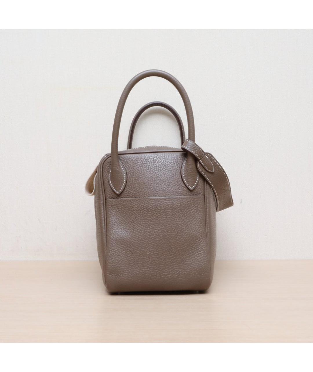 HERMES Коричневая кожаная сумка тоут, фото 5