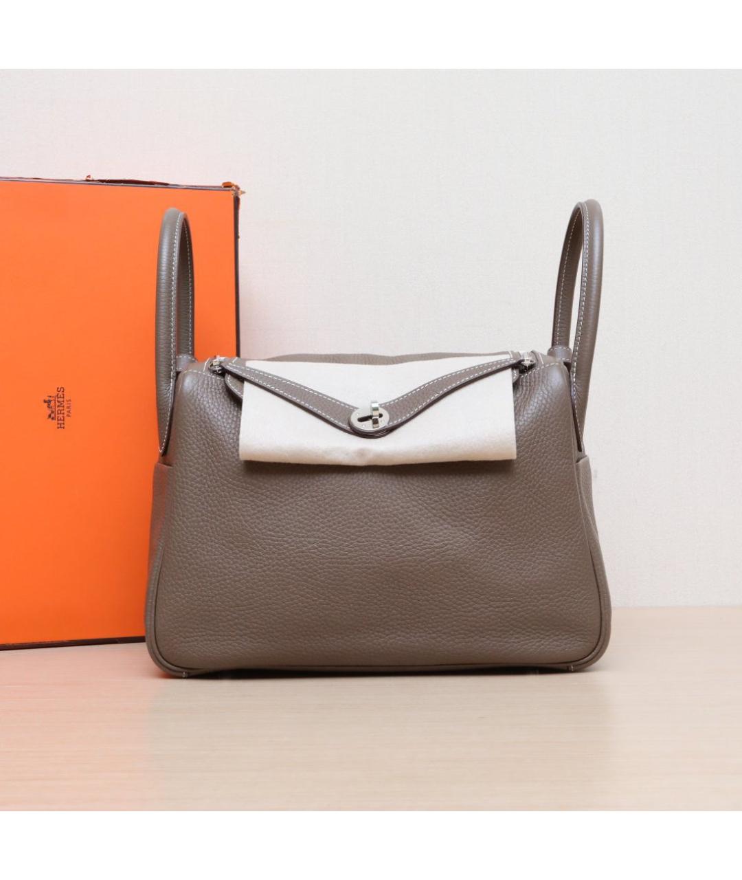 HERMES Коричневая кожаная сумка тоут, фото 2