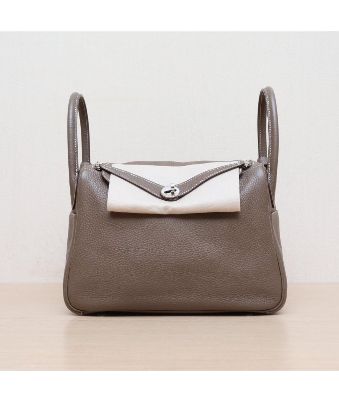 HERMES Коричневая кожаная сумка тоут, фото 3