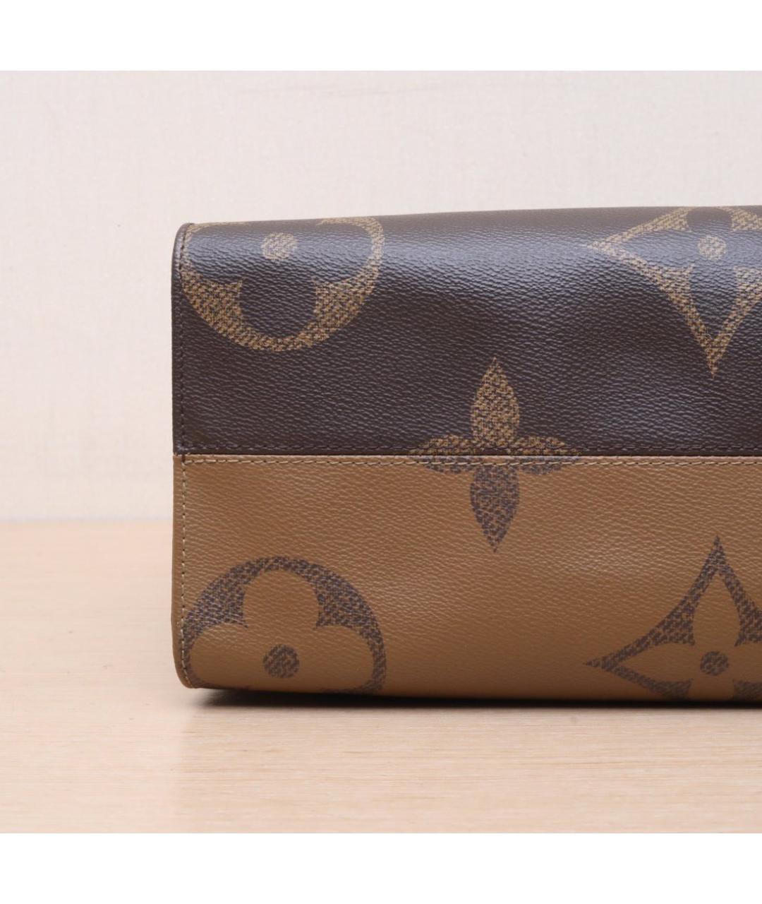 LOUIS VUITTON Коричневая кожаная сумка тоут, фото 9